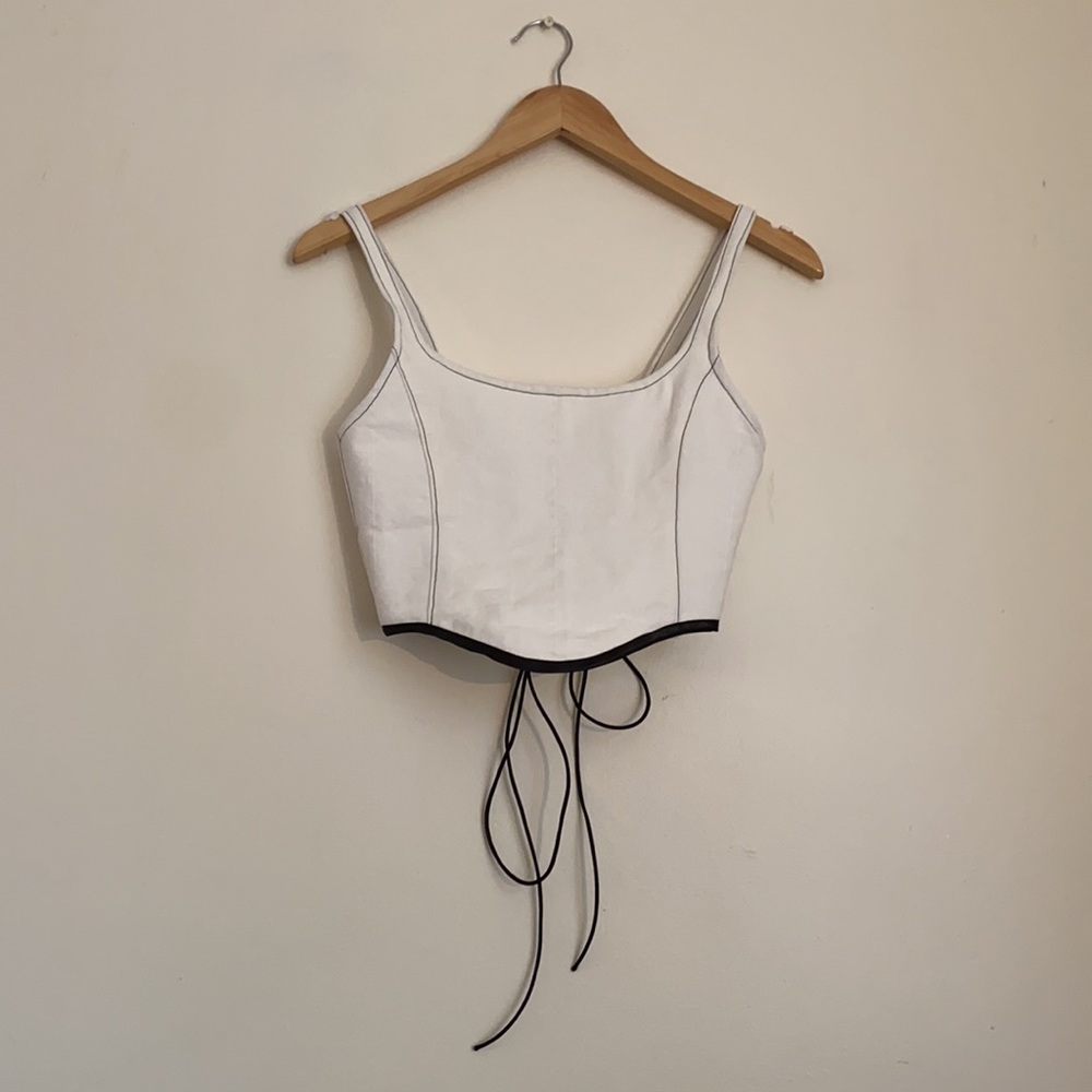 White Cotton Corset Made in Canada - Picture 2 of 9